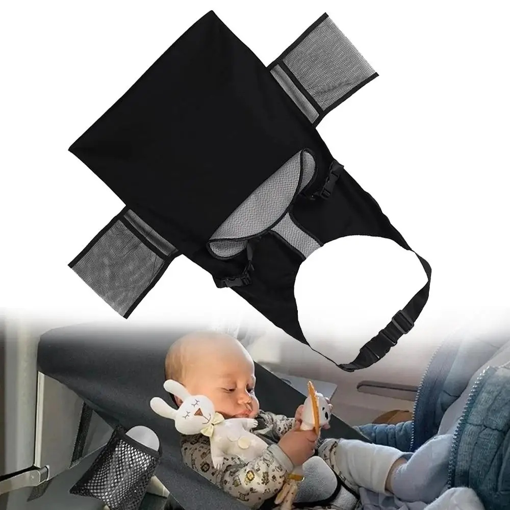 

Foldable Airplane Seat Extender Kids Toddler Airplane Flying Bed with Side Pocket Comfort Breathable Travel Foot Rest Hammock