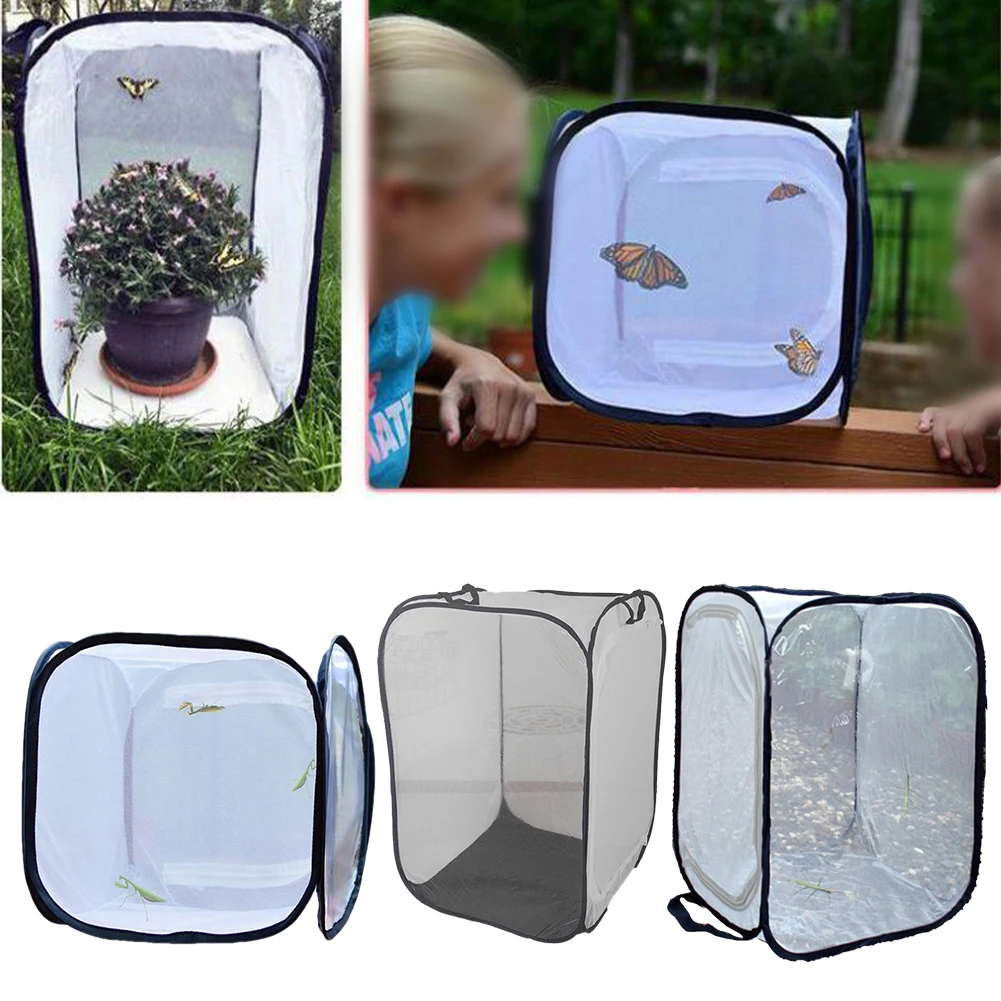

Butterfly Habitat Insect Cage Mesh Butterfly Cages Pop-up Collapsible Insect Mesh Cage Plant Greenhouse Box Plant Net Cloth