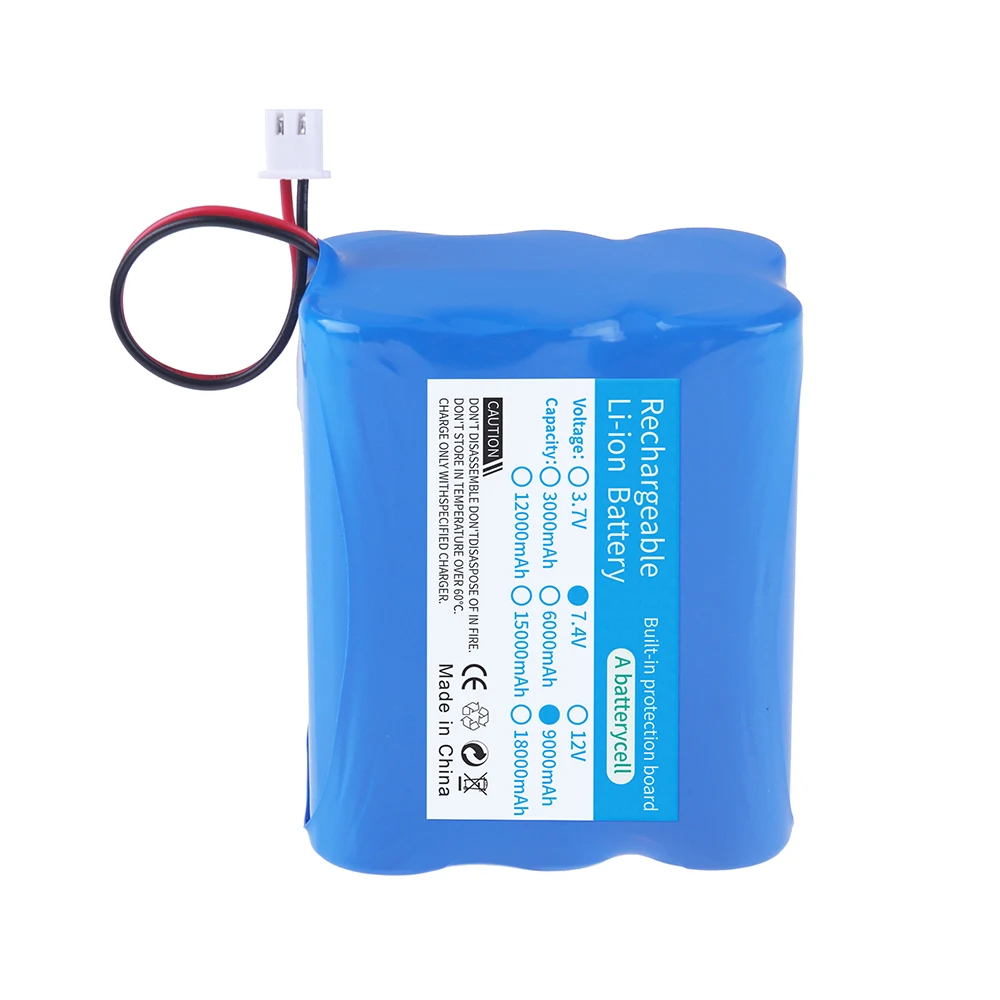 18650 7.4V Rechargeable Battery Pack 9000mAh Lithium Ion Battery Megaphone Speaker Protection Board