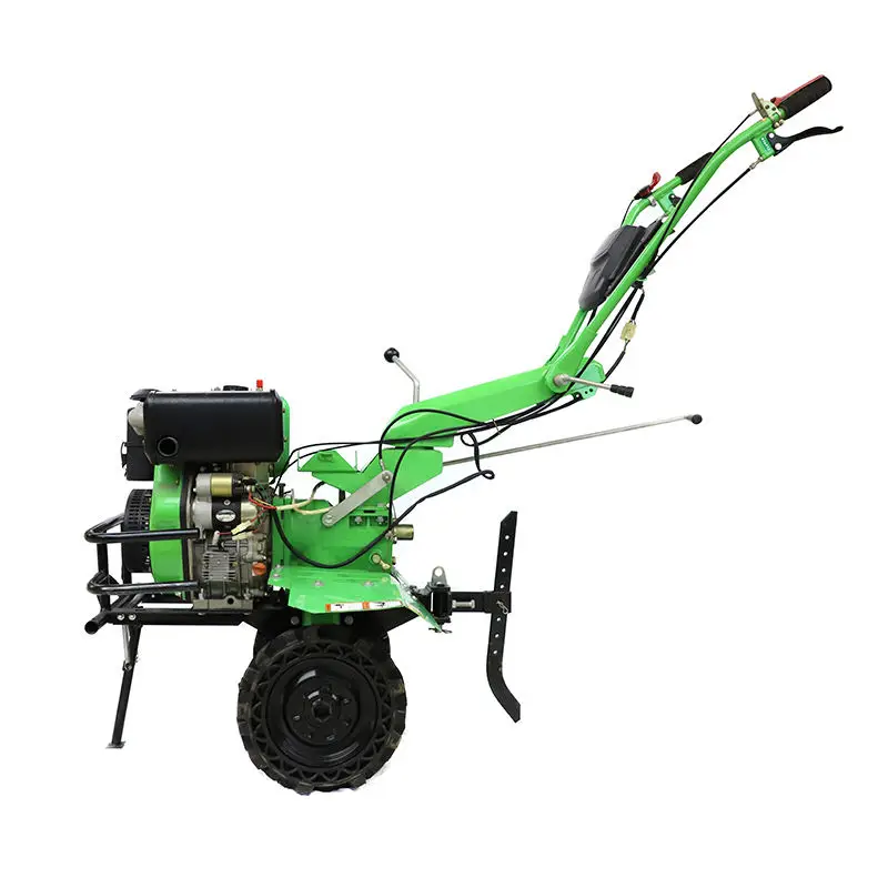 BISON(CHINA) 6HP Diesel Power Tiller Manual Push Mini Cultivator Garden Soil Loosening Machine For Vegetable Plot Orchard
