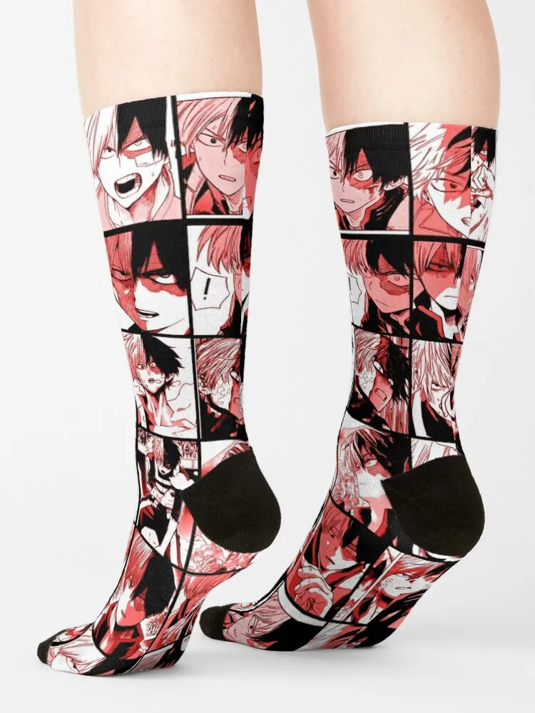 Todoroki-Calcetines de collage shoto para hombre y mujer, medias de lujo, regalo de Navidad, regalo de Navidad