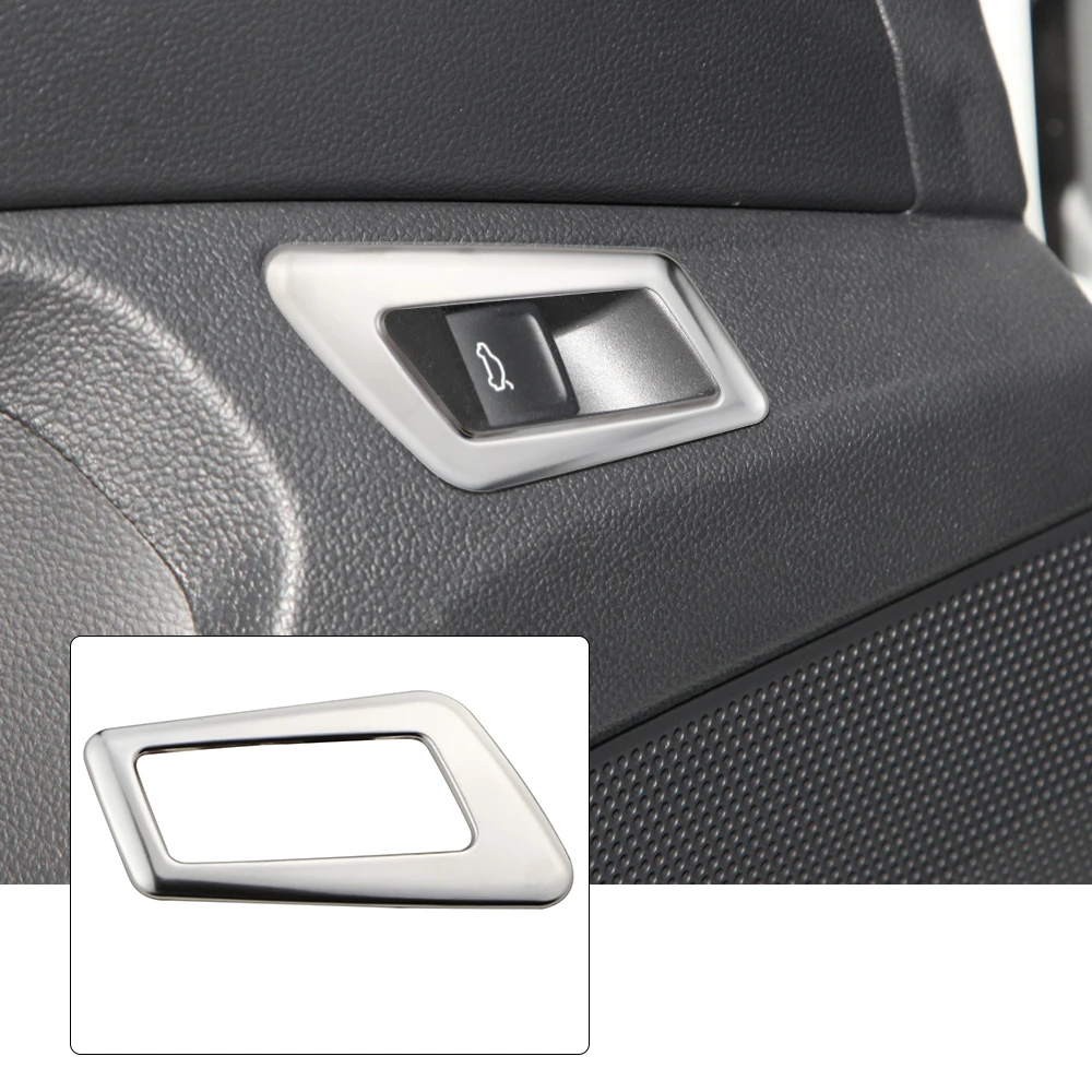 Car Driver Side Trunk Switch Button Panel Cover Sticker for Volkswagen VW T-Roc Troc 2018 - 2022 LHD Stainless Accessories