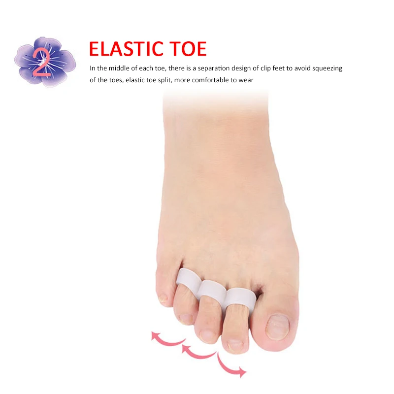 Łatwy w użyciu ochraniacz na haluksy korektuje nieświeżone palce ortopedyczne ulga w bólu wygodne separatory palców trwała silikonowa pielęgnacja stóp