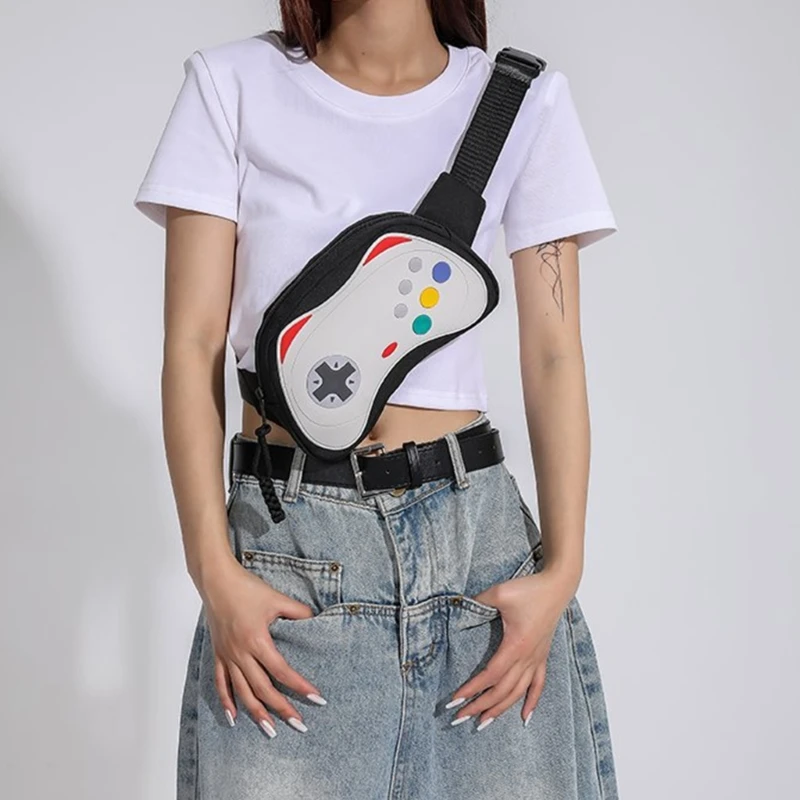 Divertente marsupio a forma di Gamepad donna borsa a tracolla a tracolla in PU impermeabile borsa a tracolla per cintura sportiva di grande capacità