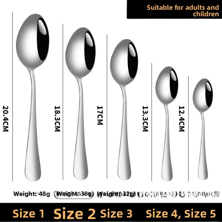

Thiened Stainl Steel Soup Spoon Large Long Handle Hotel Commercial Utensils Home Use Coffee Spoon Dining Tableware