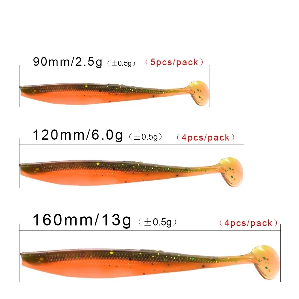 NGB 9/12/16cm Smell Silicone Bait Soft Fishing Lure 4-5pcs Worm Artificial Wobblers T Tail Jigging Fishing Bait Bass Pike