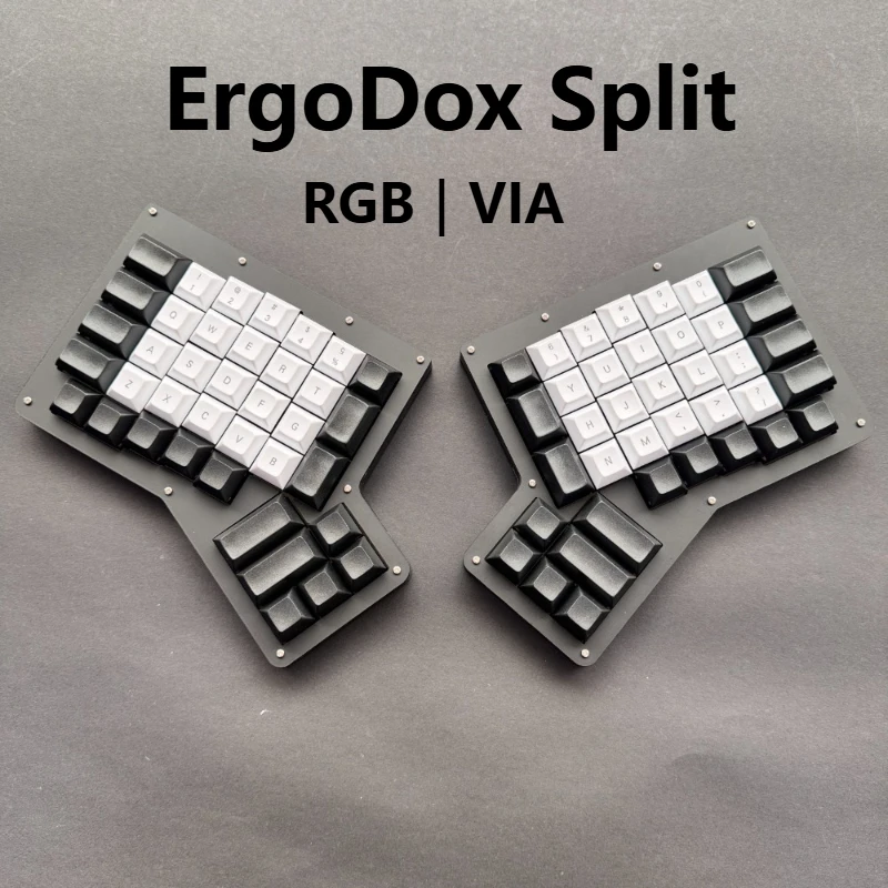 ErgoDox RGB Wired Split Mechanical Keyboard Acrylic Case VIA Hot Swap Ergo Ergonomics Horn Keyboard Radium Carve DSA Keycap