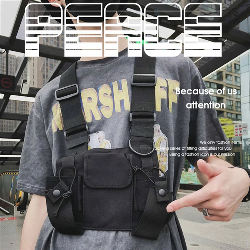 FULL-2X راديو لاسلكي تخاطب 3 جيب الصدر حقيبة ظهر تسخير مع سحاب لموتورولا Baofeng كينوود الجبهة حزمة سترة الحقيبة