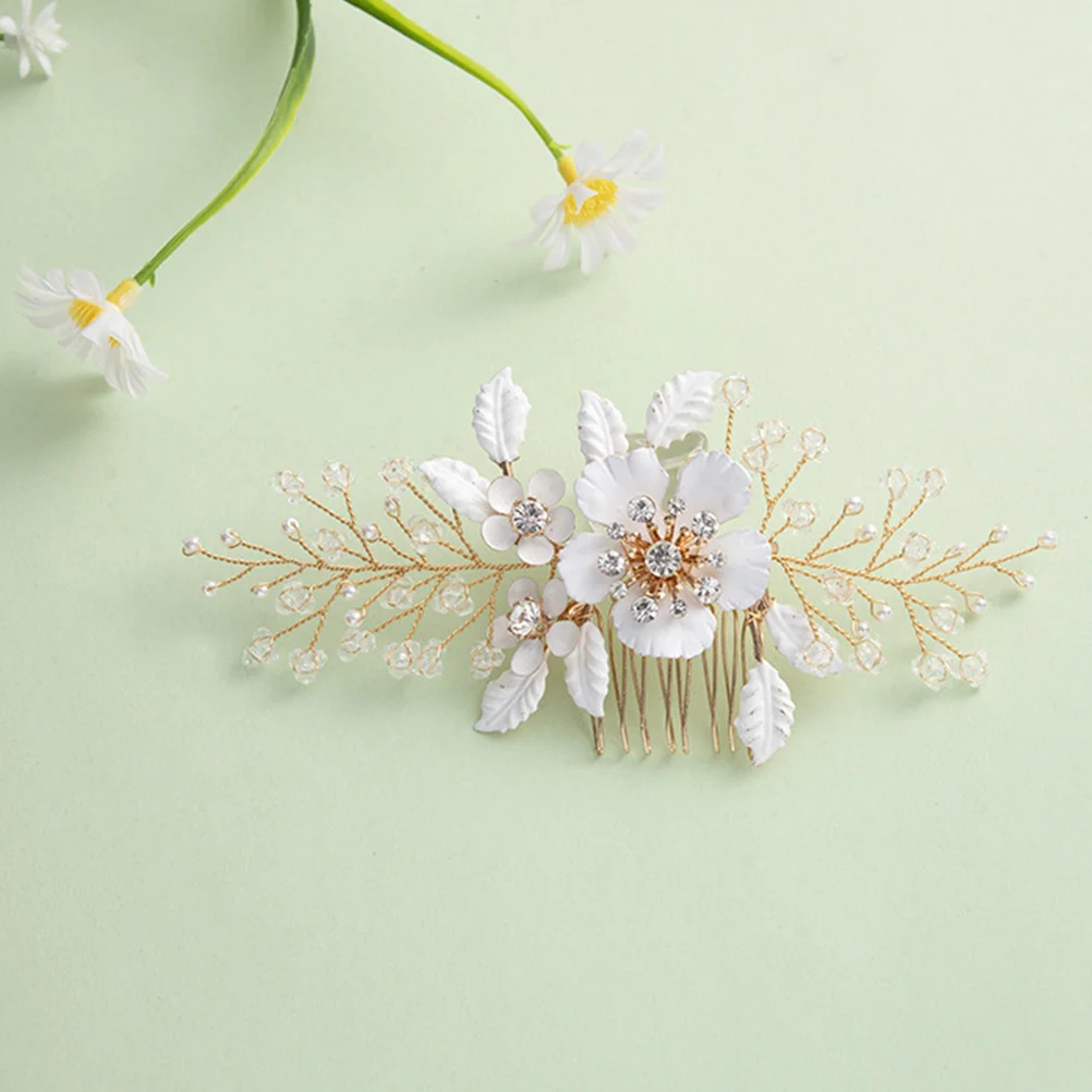 

Bridal Rhinestone Hair Comb Flower Wedding Accessory Dazzling Design for Women's Special Occasions Decorative Hair Comb