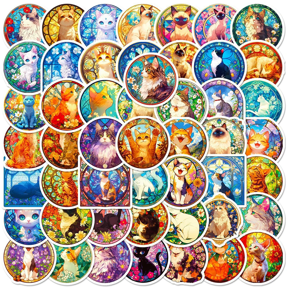 10/30/50pcs Colorful Glass Animal Stickers Aesthetic Waterproof Graffiti Luggage Stationery Bike Vinyl Cool Sticker Decals Packs