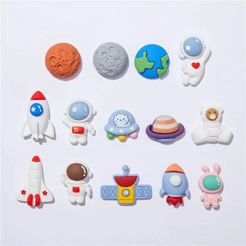 

10 шт. Kawaii астронавт ракета планета плоская задняя часть смоляные кабошоны для DIY заколки для волос чехол для телефона скрапбук набор украшений для рукоделия