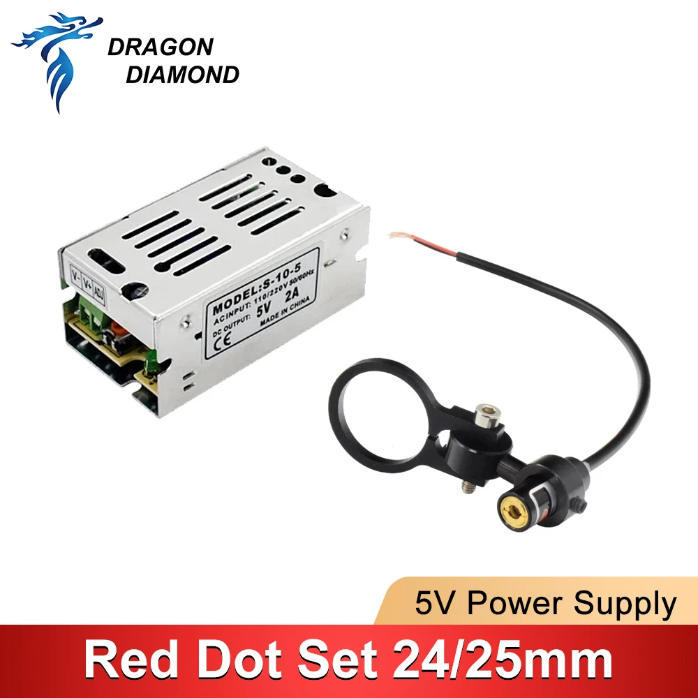 

Positioning Diode Module Red Dot Set DC 5V And Power Supply for DIY Co2 Laser Engraving Cutting Head