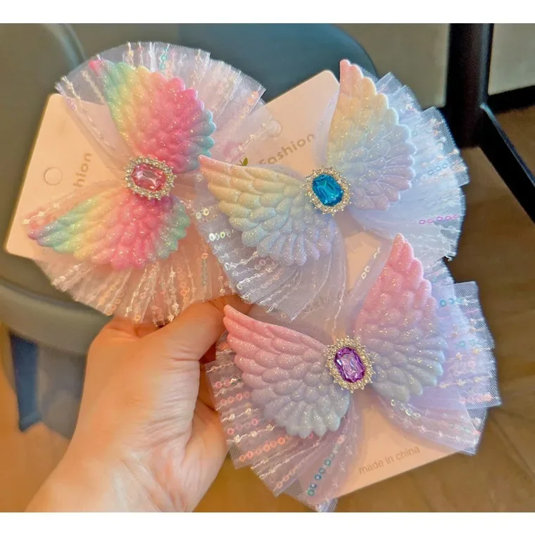 Angelic Butterfly Knot Hair Clips Children's Fairy Tale Style Baby Girl Performance Program Versatile Hair Accessories