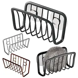 Metal Sink Sponge Rack Stainless Steel Drain Storage Shelf Kitchen Wire Ball Rag Organizer Holder Kitchen Storage Rack