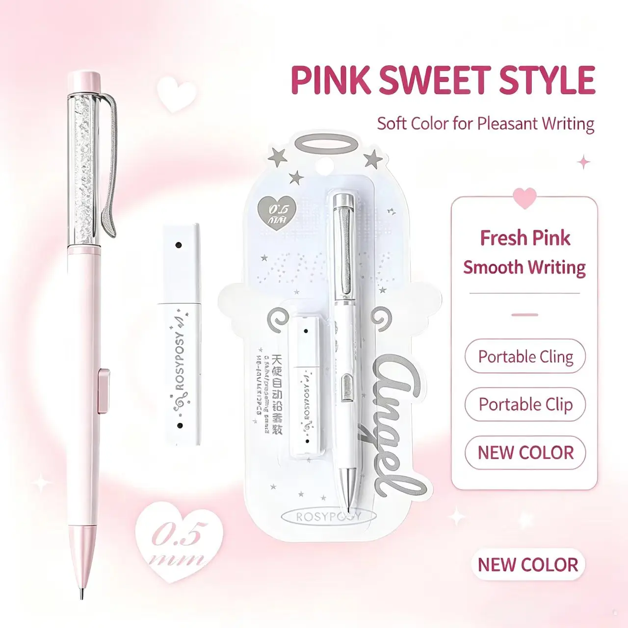 1PC Angel Automatic Lead Set High Beauty Style Primary School Students Lead Core Set Student Specific Pencil