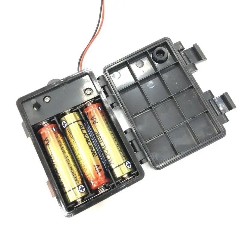 1Pcs 3 Sections AA Battery Holder 4.5V No.5 Waterproof And Dustproof Battery Cartridge With Switch Function