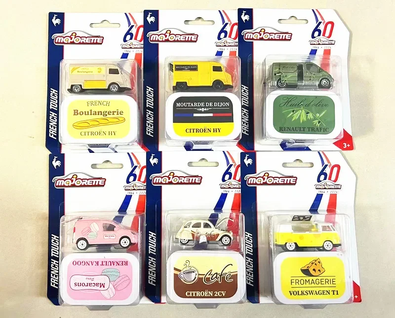 Majorette 1/64 French touch 60th anniversary VW T1 CITROEN 2CV  Diecast Model Car Kids Toys Gift