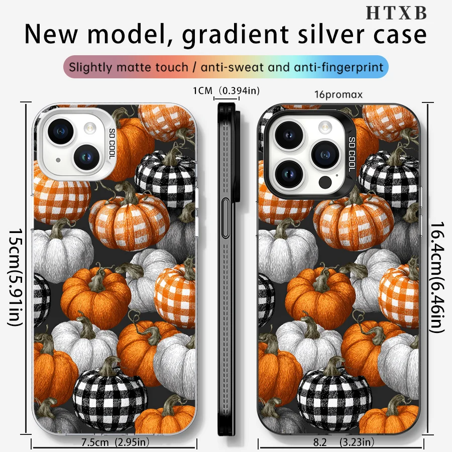 컬러풀 체크 무늬 호박 아이폰 케이스 (아이폰 17 ~ 11 프로 맥스 플러스)