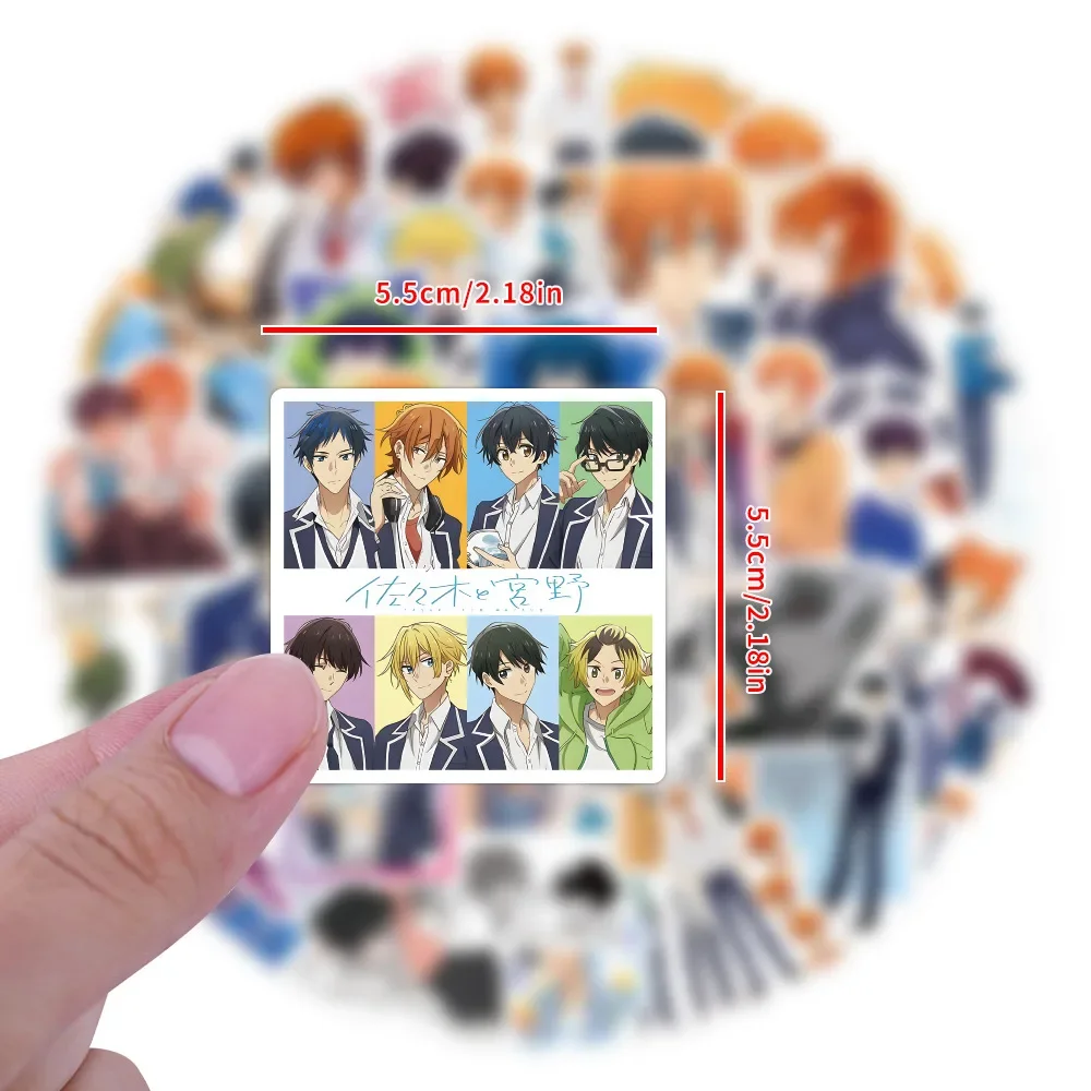 110 szt. Naklejek Anime Sasaki i Miyano Dekoracja DIY Album Dziennik Bagaż Gitara Deskorolka Wodoodporne Naklejki Zabawki Prezenty