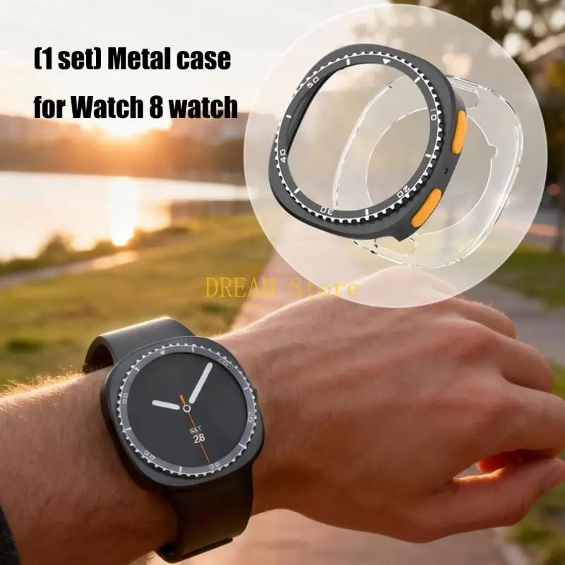 

Ergonomic Stylish Metal Frame Cover Scratch Resistant Housing Protective Shell For Watch 8 40mm/44mm Modern Appearance best sale
