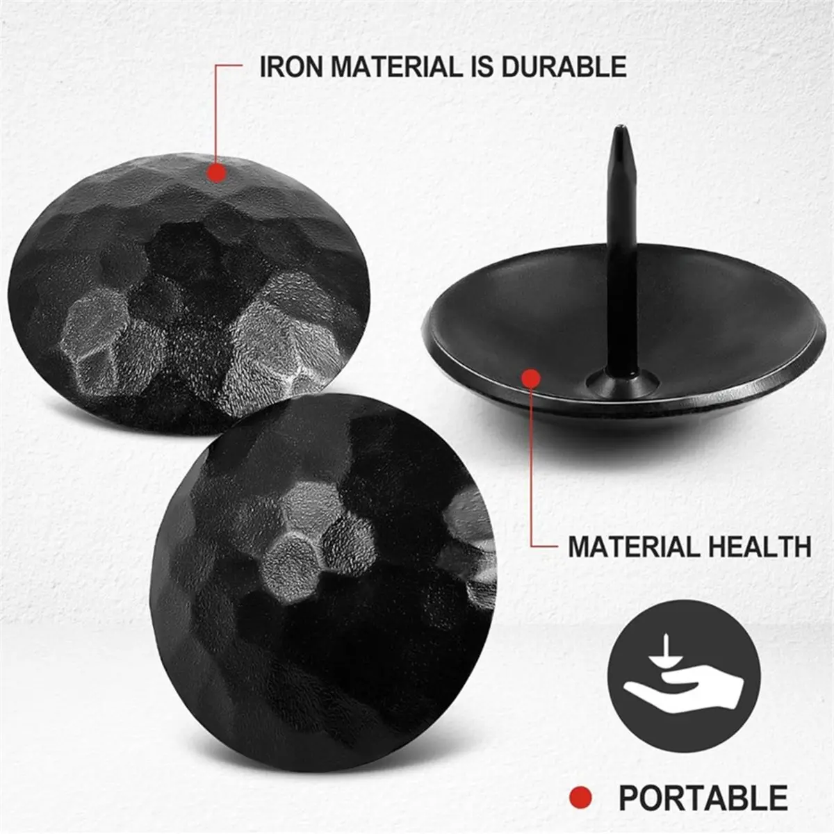 Time Saving 50 Pcs 1.5 Inch Black Large Iron Clavos Decorative Nails Iron Antique Clavos Fasteners Ornamental Rustic Accent