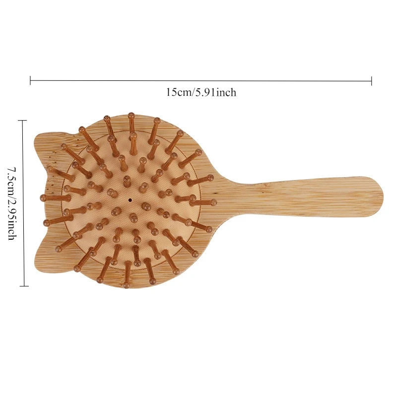 ايكو الخيزران فرشاة شعر طبيعة خشبية مكافحة ساكنة إزالة تشابك فرشاة الشعر فروة الرأس تدليك مشط وسادة هوائية أدوات التصميم للنساء الرجال