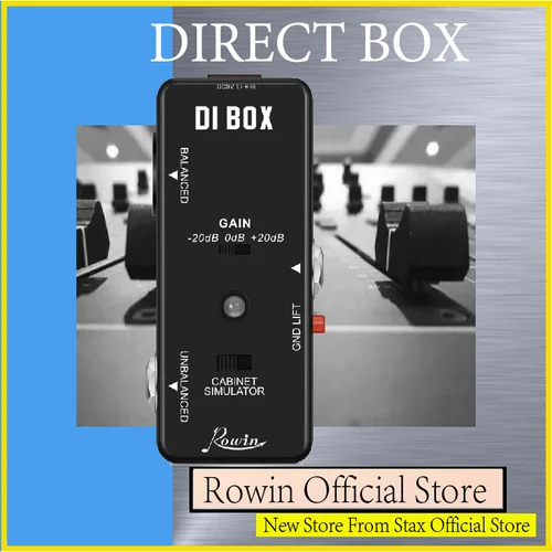 Imagen 1 del producto Rowin LEF-331 Direct Box Guitar Bass Caja DI pasiva con gabinete simulador 1/4 y XLR Ture Bypass Caja totalmente de metal