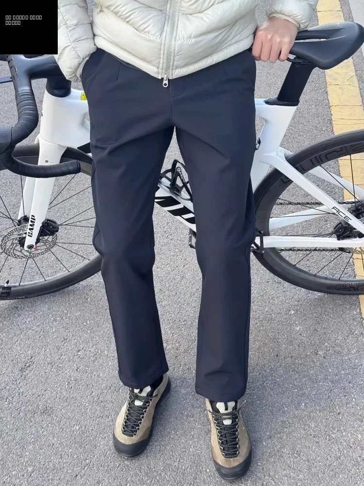 

Мужские зимние брюки для активного отдыха с флисовой подкладкой, прямые, повседневные, для велоспорта, альпинизма и активного туризма