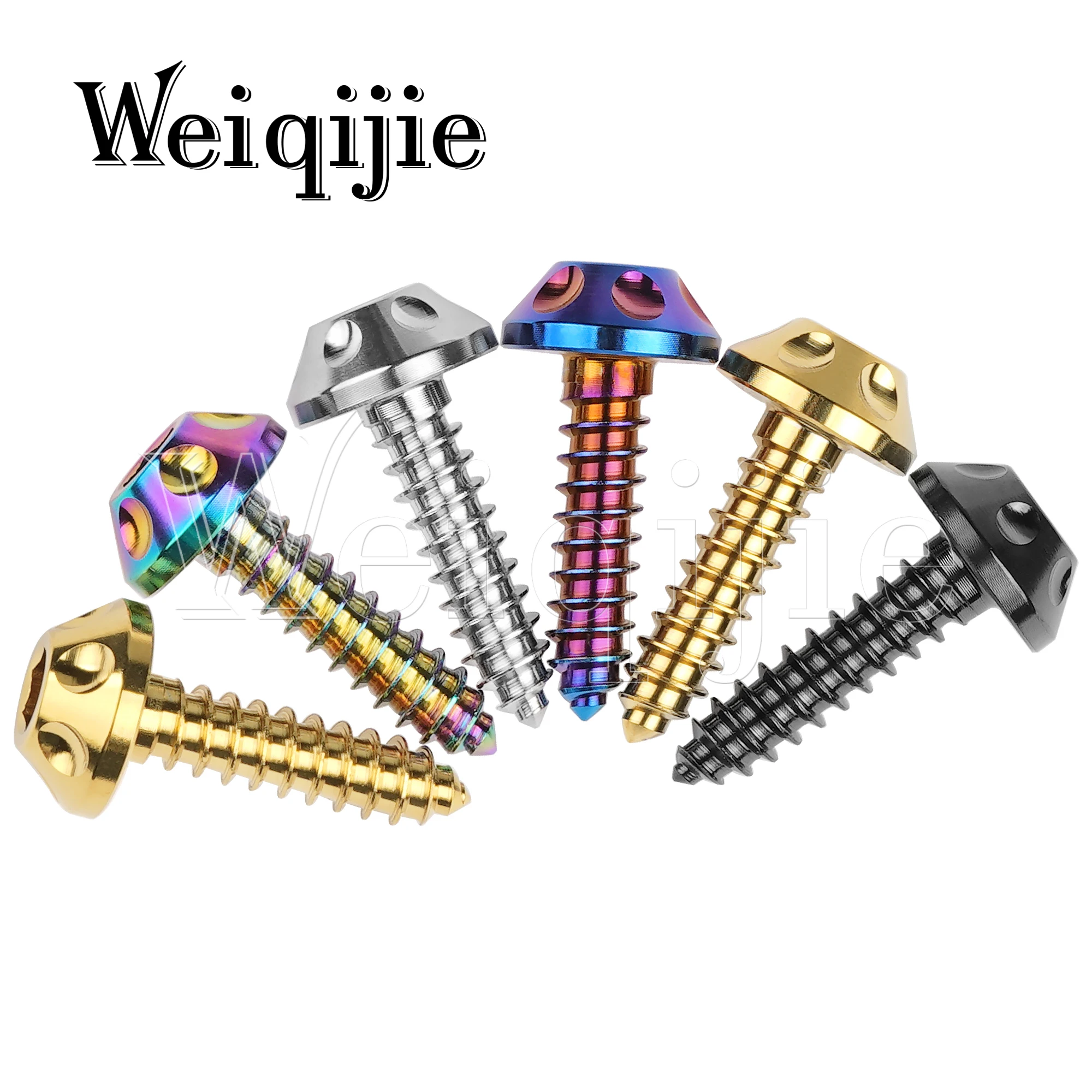 Weiqijie 4 قطعة التيتانيوم الترباس M5x20mm الذاتي التنصت زر عرافة رئيس مسامير الترباس ل دراجة نارية سيارة