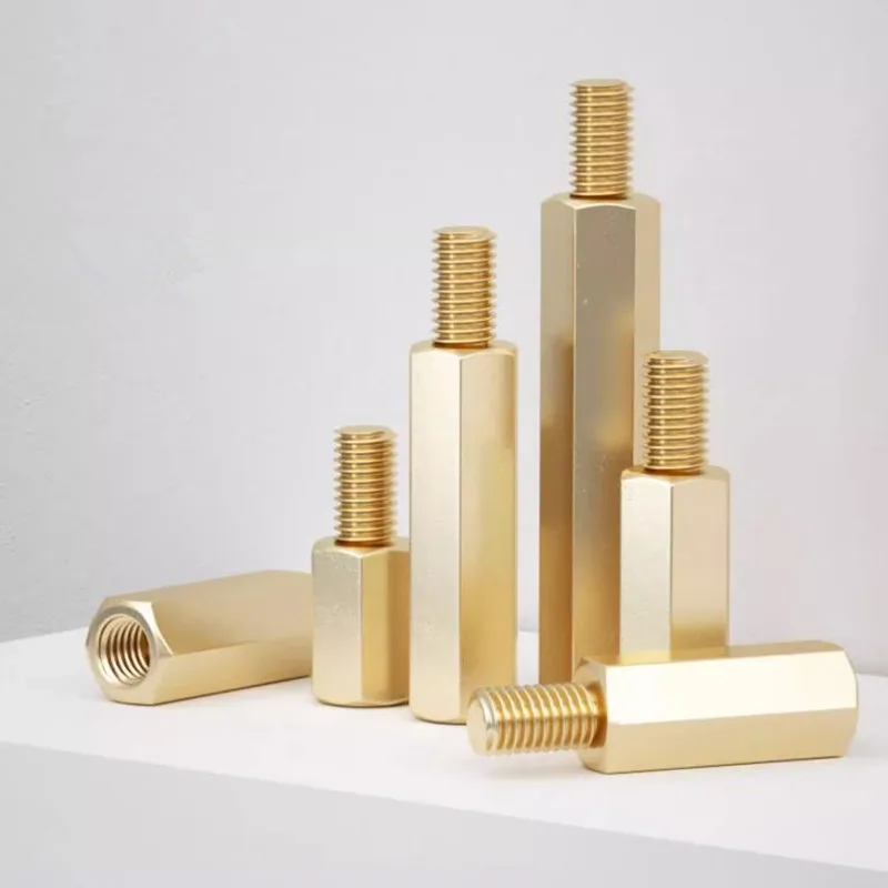 100pcs Hex Brass Standoffs Stud M3*4/5/6/8/10/12/15/16/18/20 external thread 3mm 4mm 5mm 6mm 8mm Brass Spacer Hollow Pillars