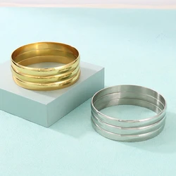 Simple Spherical Surface Stainless Steel Bangle For Women Men Wedding Party Bracelet Famale Trendy Jewelry Christmas Gifts