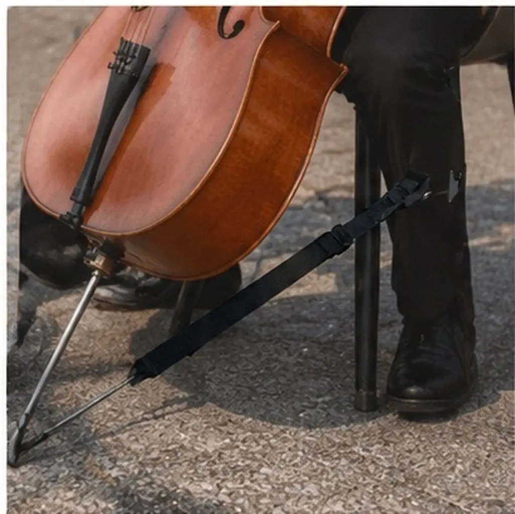 Heavy Duty Anti-Slip Mat Adjustable 16-28 Inch Cello Strap Floor Protector Strap Stop Holder for Musicians Cello Stop Holder