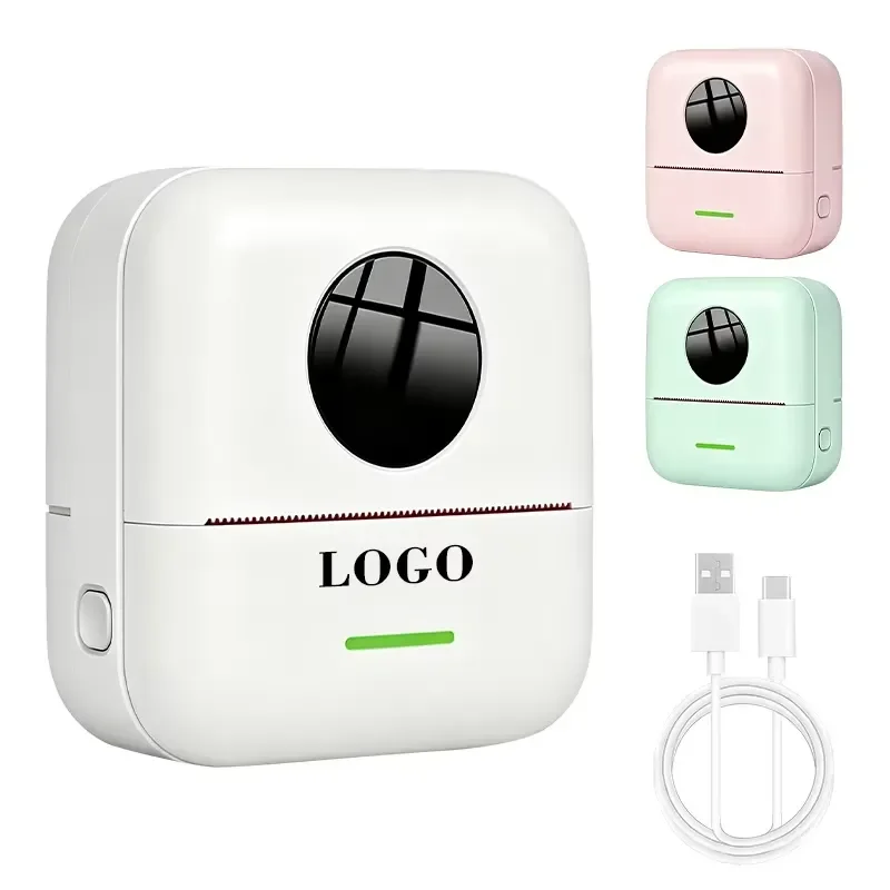 Custom BT Pocket Thermal Label Printer Wireless Thermal Inkless Monochrome Printing 200DPI Multifunctional Instant Photo