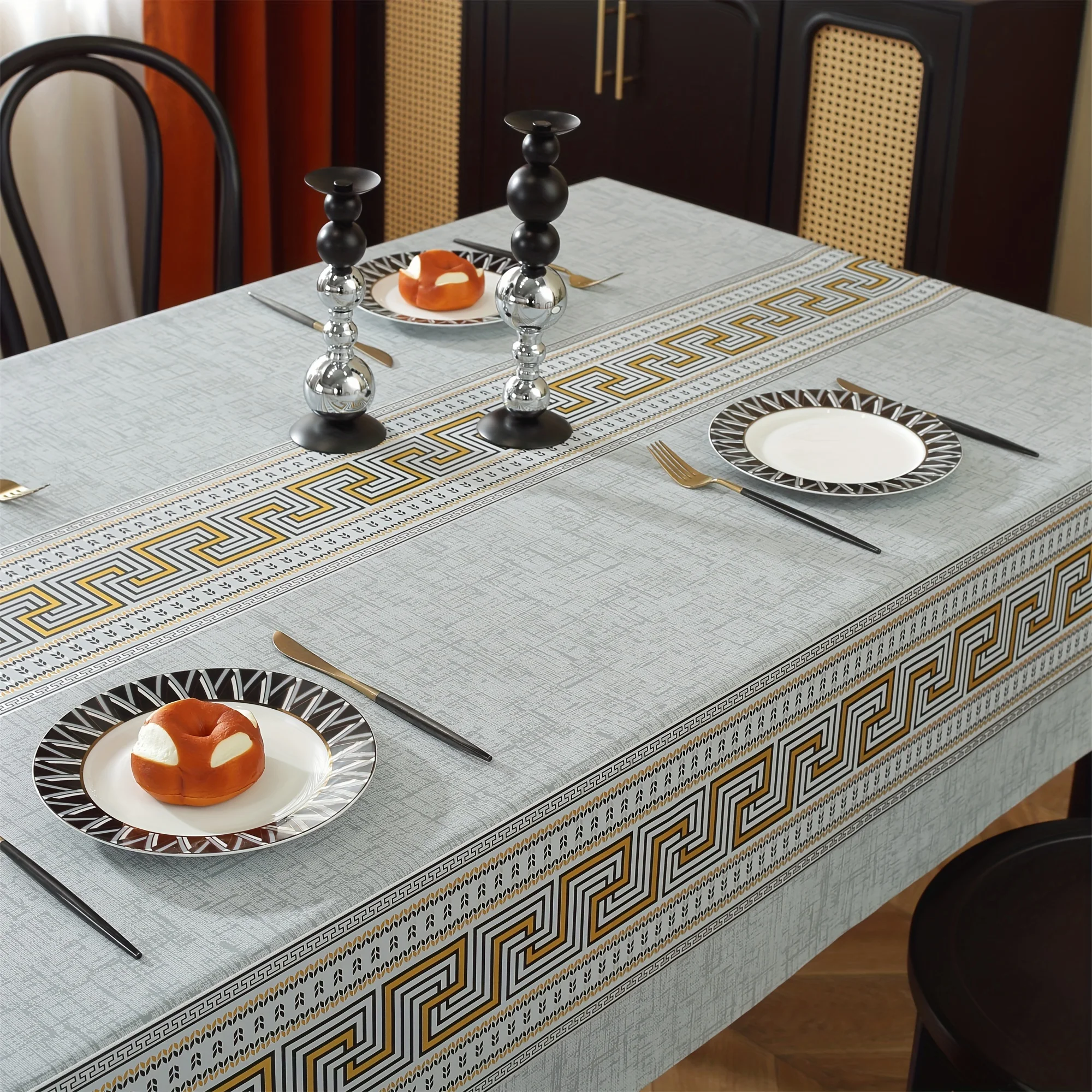1pc upgraded durable PVC tablecloth, high-end tablecloth, household tablecloth
