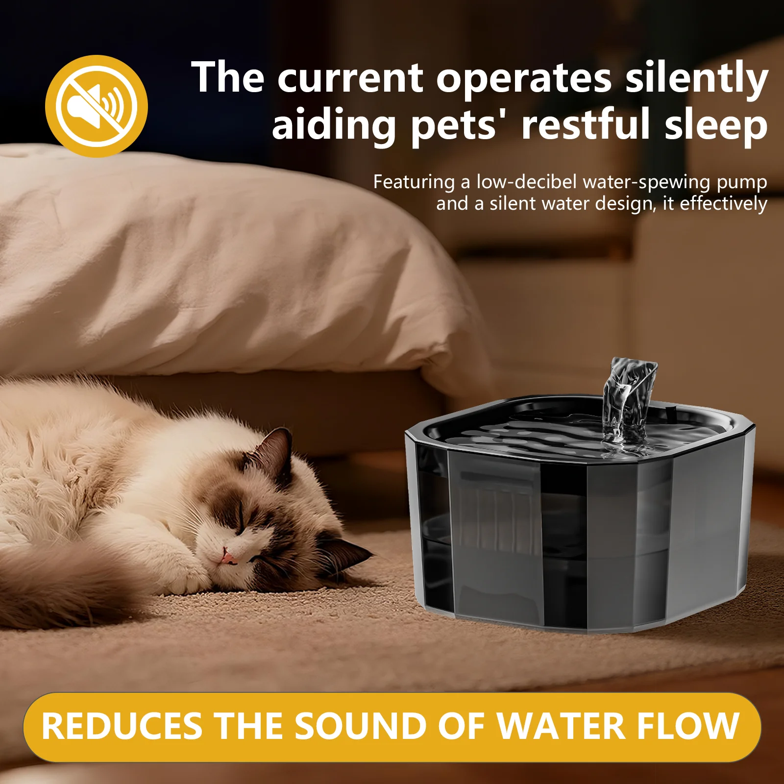 猫用ウォーターファウンテン ペット用給水器 1.5L 自動循環フィルター付き USB電動 静音 多機能 猫用ウォーターディスペンサー