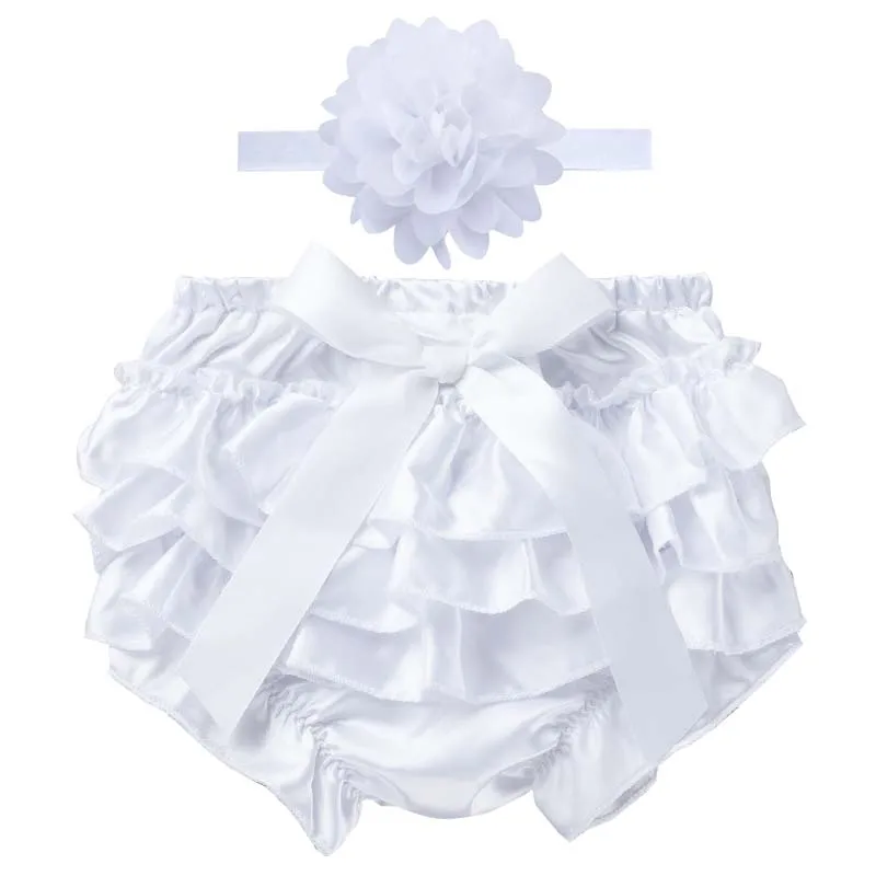 Baby White Shorts Headband 3-6 Months Summer Ruffles Cotton Panties Newborn Diaper Cover Toddler Boy Girl PP Pants Baby Clothes