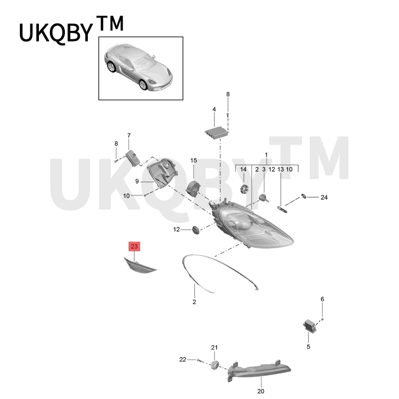 Car Side turn signal lamp 2012-2021Por sch e91 1Ca rre ra9 91 Tur bo/GT2 RS LED width indicator light Leaf board turn light