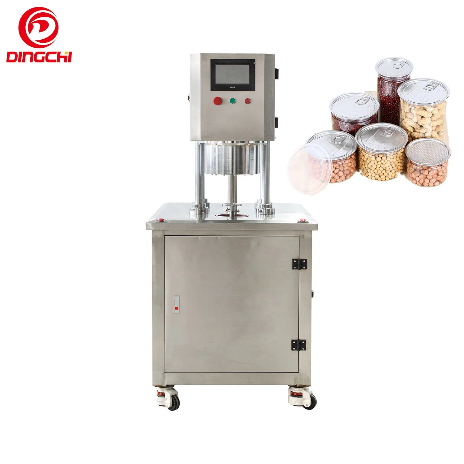 Electric Semi-Automatic Vacuum Tin Can Sealing Machine  Flushing Canning Sealer For Food Cans For Wood & Paper Packaging