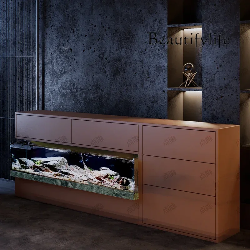 BJ Smart Fish Tank Hidden TV Cabinet Modern Simple Living Room Home New Ecological Stream Jinjing