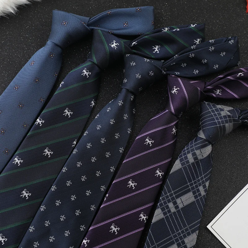 Men's Casual Business 7cm Jacquard Tie Korean Style Fashion Striped Pattern Factory Wholesale
