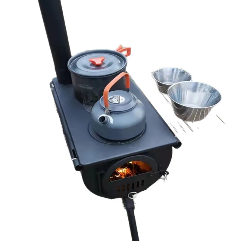 

Camping Wood Stove Outdoor Portable Windproof Boiler Vertical