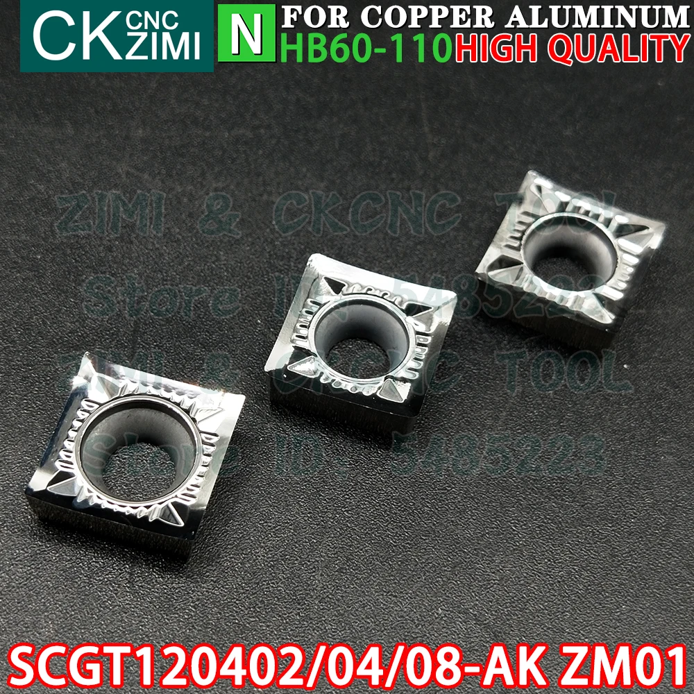 SCGT120402-AK ZM01 SCGT120404-AK ZM01 SCGT120408-AK ZM01 حشوات ألمنيوم كربيد تحول أدوات إدراج SCGT 1204 SCGT1204 AK CNC مخرطة معدنية تحول أدوات القطع