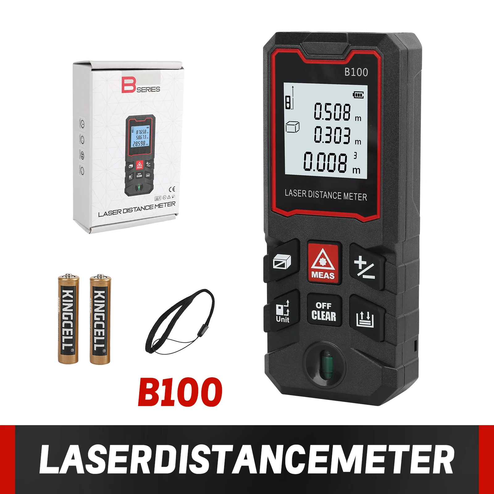

Laser Measuring Tool 100M Digital Tape Measure High Accuracy, Professional Laser Distance Meter with LCD Display for Constructio