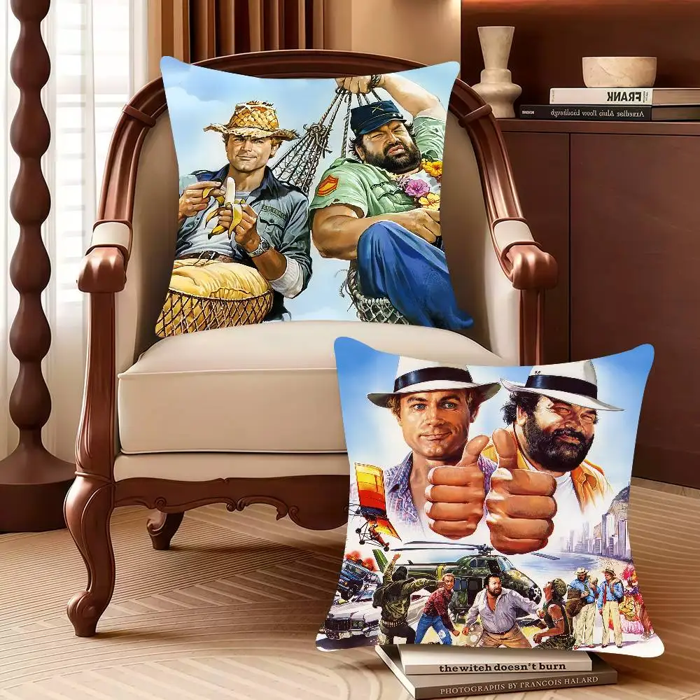 

T-Terence Hill and B-Bud Spencer Pillow Case Decor Protective Covers Comfortable soft for Sofa Living Room Home office