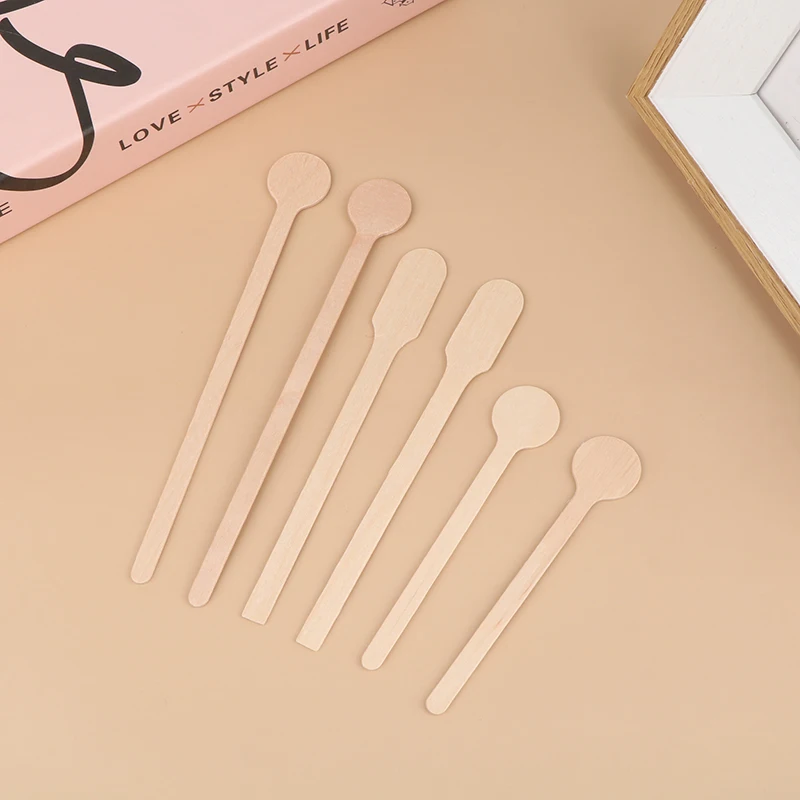 100Pcs Wooden Coffee Stirrers Hot Cold Drinking Stir Beverage Stir Sticks Biodegradable Utensils Coffee Sticks