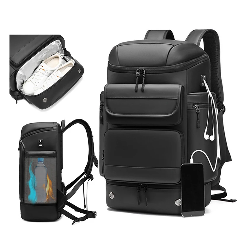 Mochila para hombre, bolso para ordenador portátil de 17 pulgadas, mochilas impermeables de gran capacidad, bolsa de viaje deportiva de negocios con compartimento para zapatos para mujer