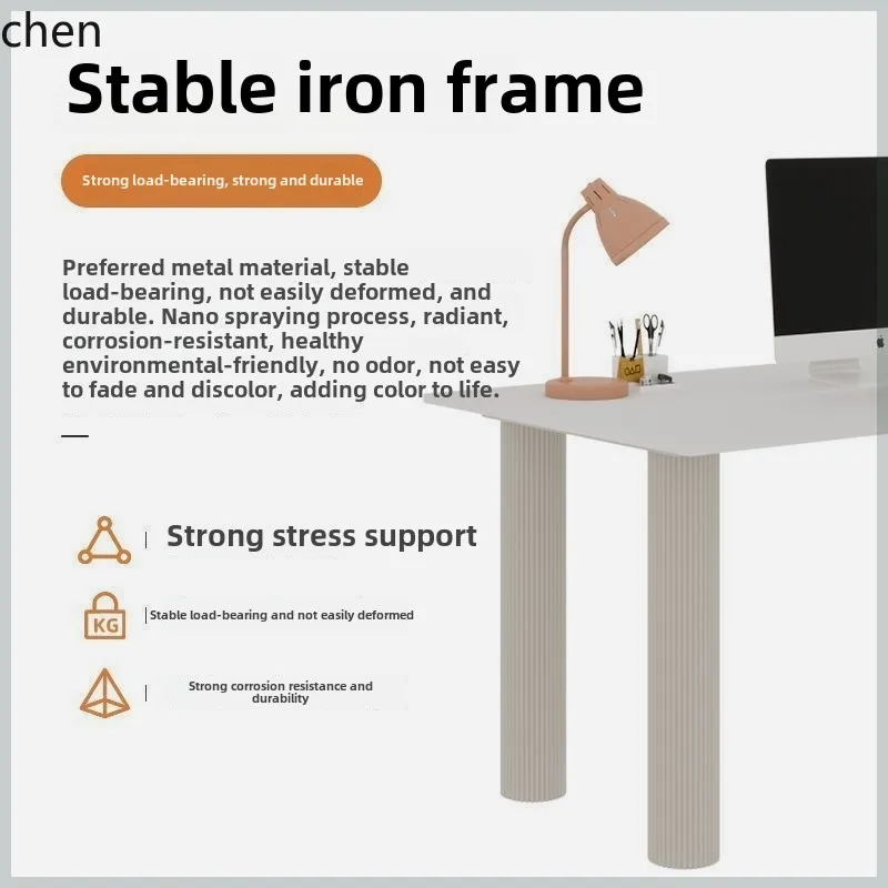 HSN rock slab island desk integrated small apartment modern computer office desk and chairs light luxury