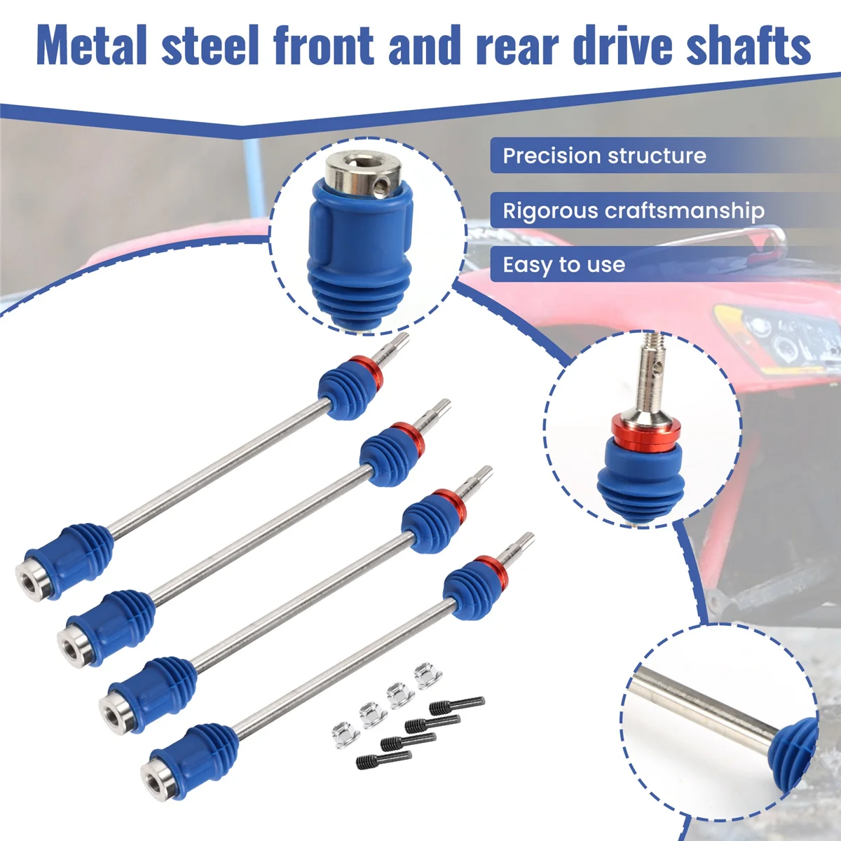 محور عمود الإدارة الأمامي والخلفي المعدني CVD 5451R لأجزاء ترقيات السيارات 1/10 Traxxas E-Revo/E-Maxx/T-Maxx/Revo RC