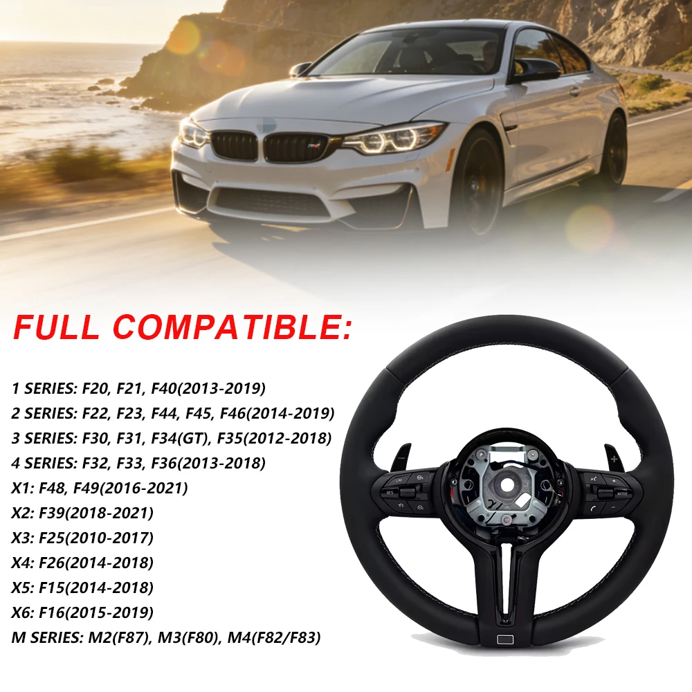 M Sport Round Steering Wheel for BMW F01 F06 F10 F11 F12 F20 F21 F22 F25 F26 F30 F31 F32 F33 F34 F36 M3