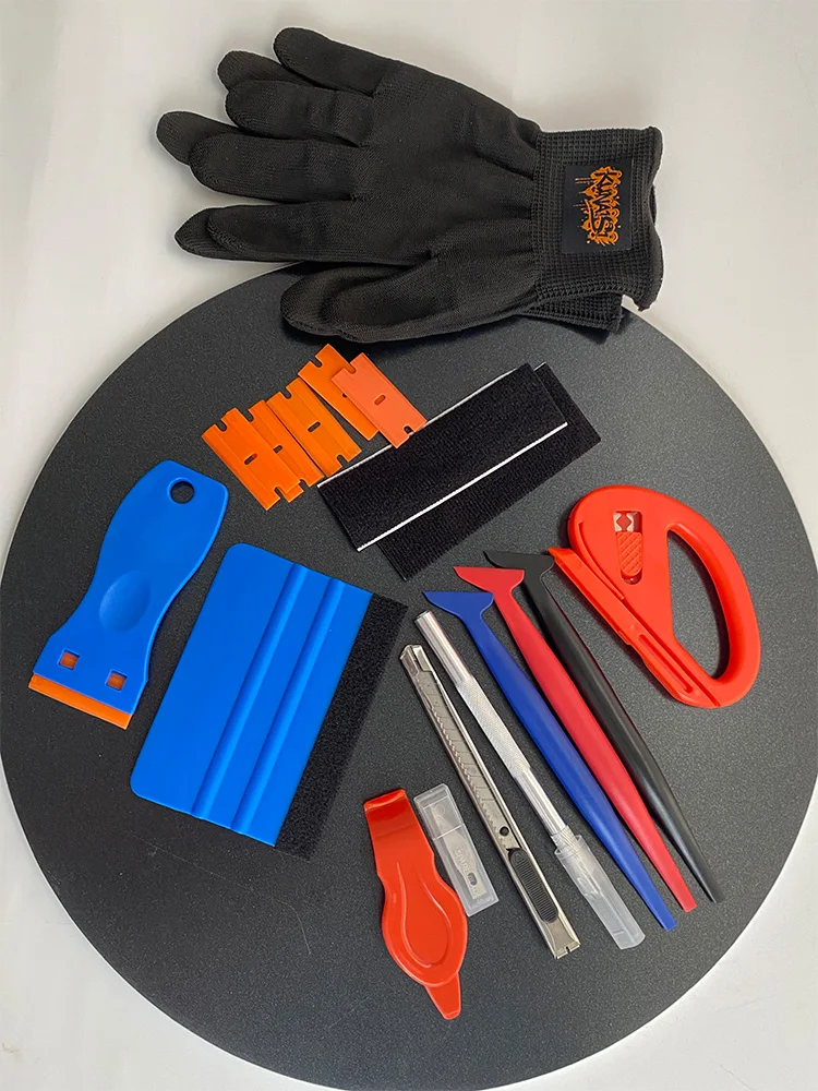 مجموعة أدوات تغليف الفينيل الأوتوماتيكية طقم تظليل الفينيل نافذة السيارة تينت فيلم تركيب ورأى ممسحة التفاف ملعقة تغطية أدوات #3